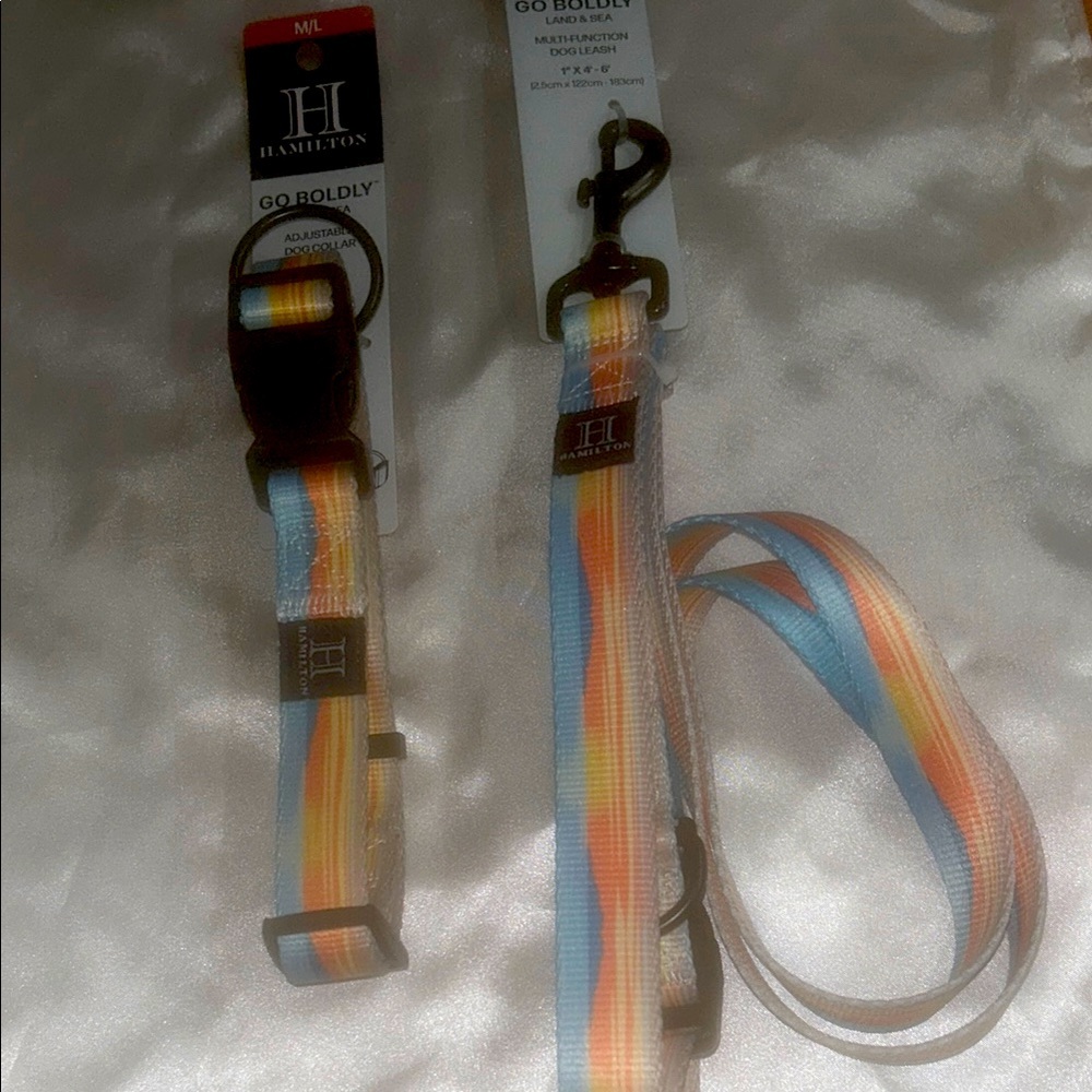 Hamilton Go Boldly Land & Sea Dog Collar & Leash Set (M/L)